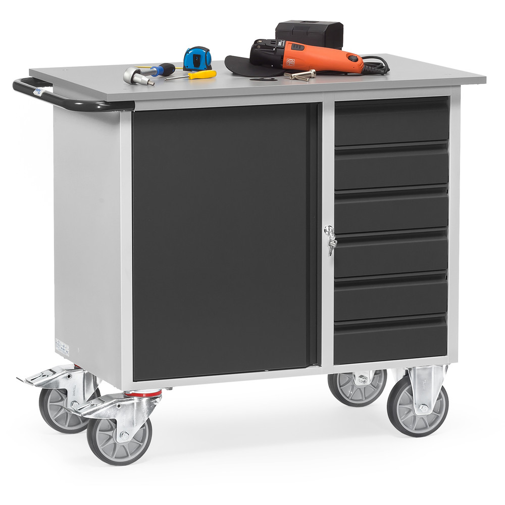 fetra® Carrello da officina di acciaio 2450-7016