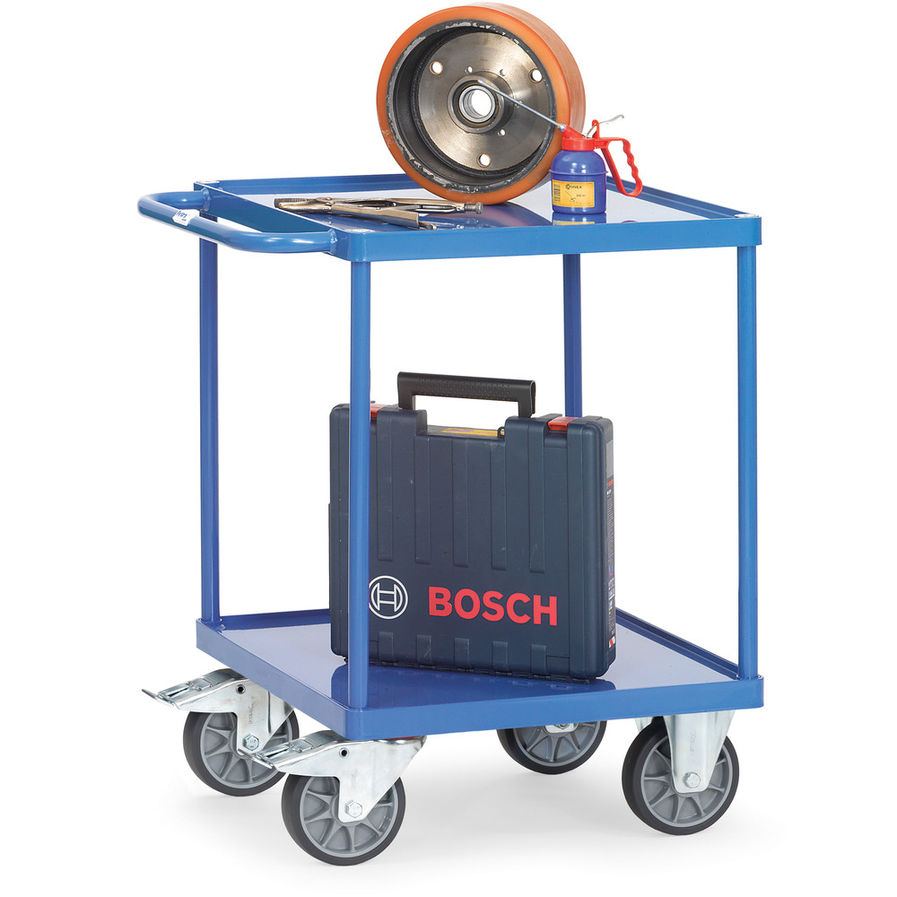 fetra® Carrello con vaschette di acciaio 2496W