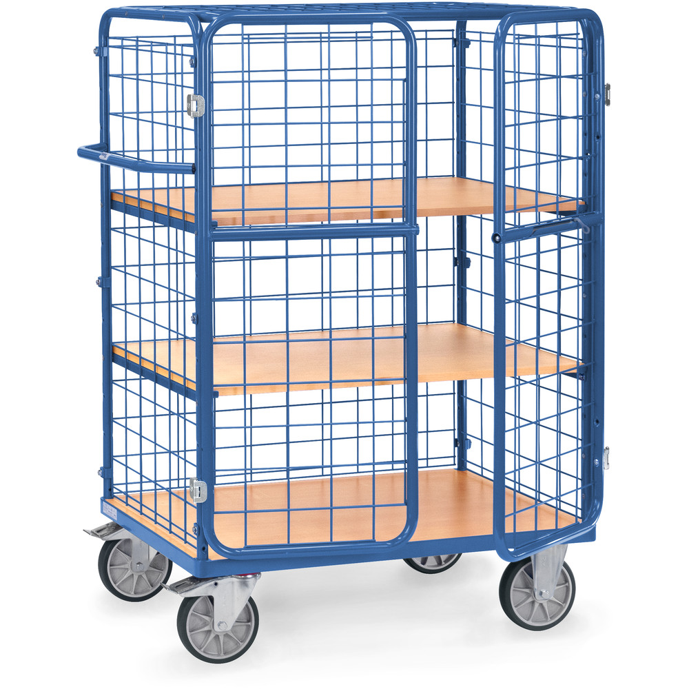 fetra® Carrello a ripiani con ante a battente 8481-3DE