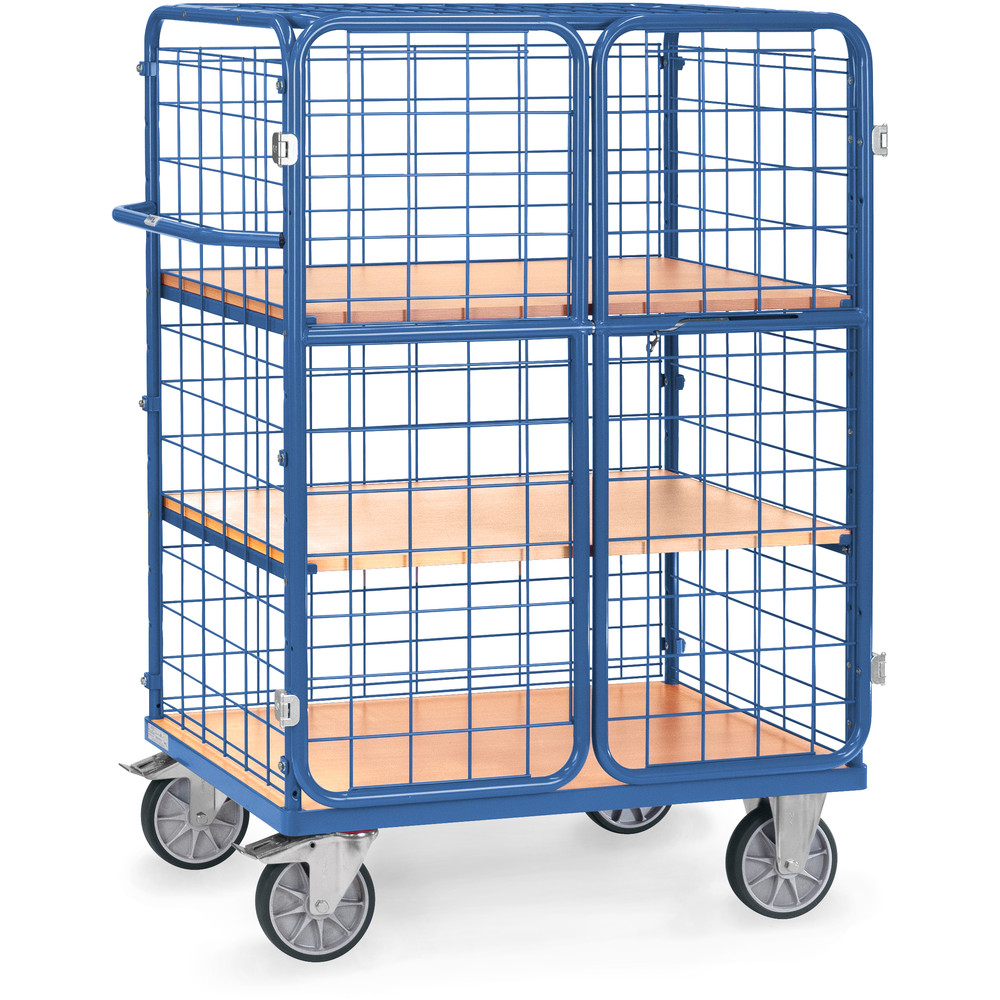 fetra® Carrello a ripiani con ante a battente 8481-3DE
