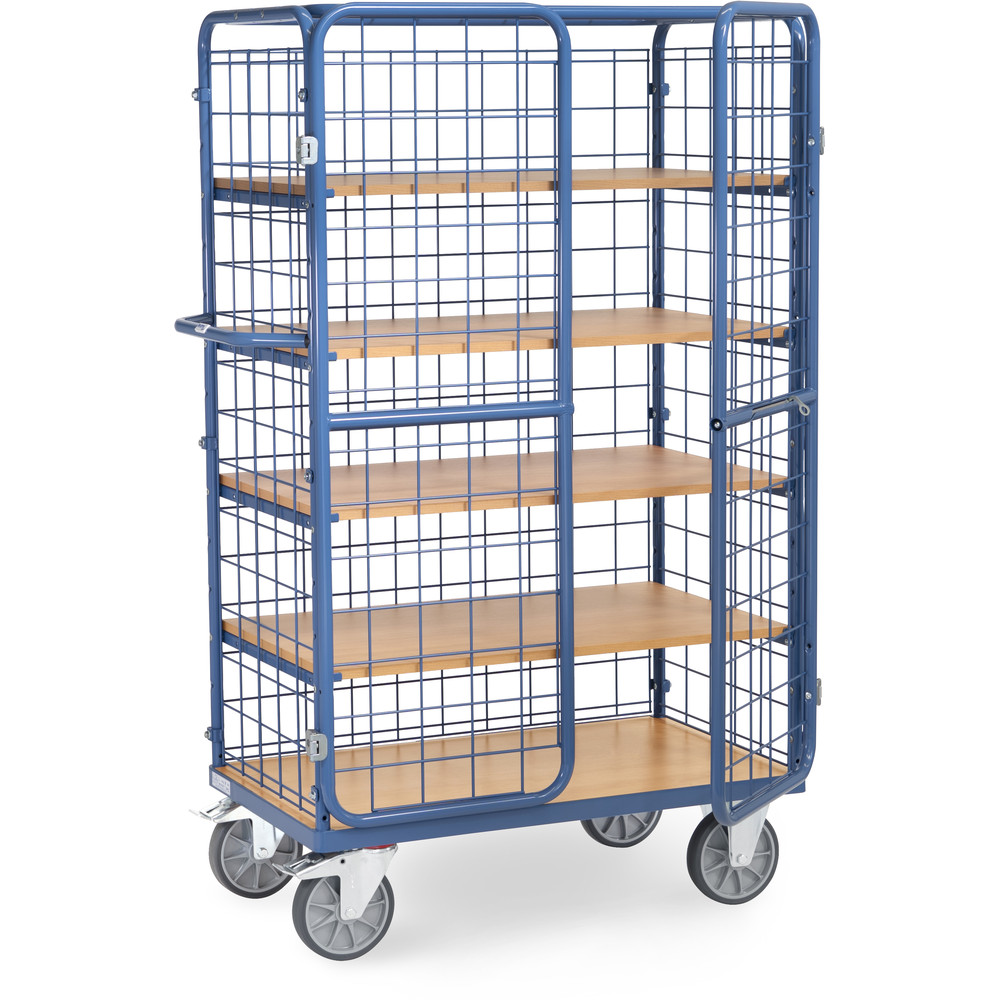 fetra® Carrello a ripiani con ante a battente 8581-3DE
