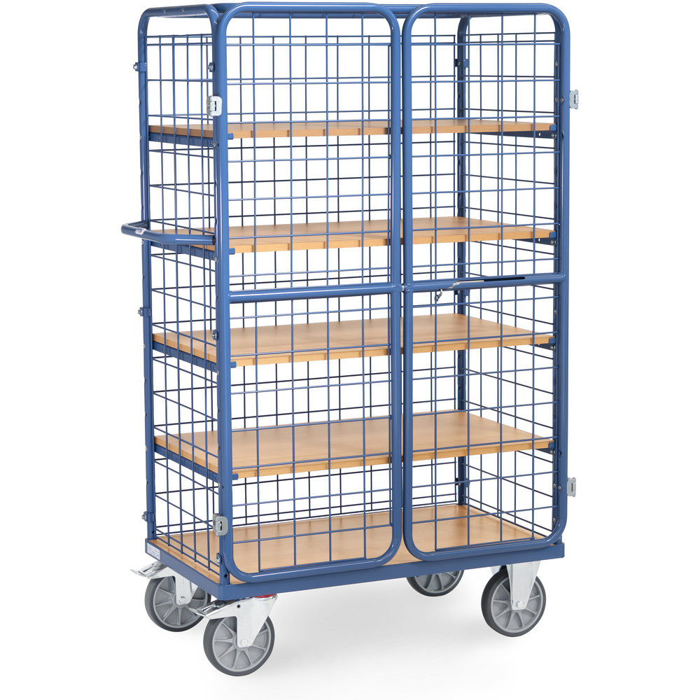 fetra® Carrello a ripiani con ante a battente 8581-3DE