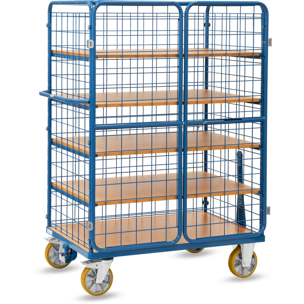 fetra® Carrello a ripiani con ante a battente 8583-3DE-RZ
