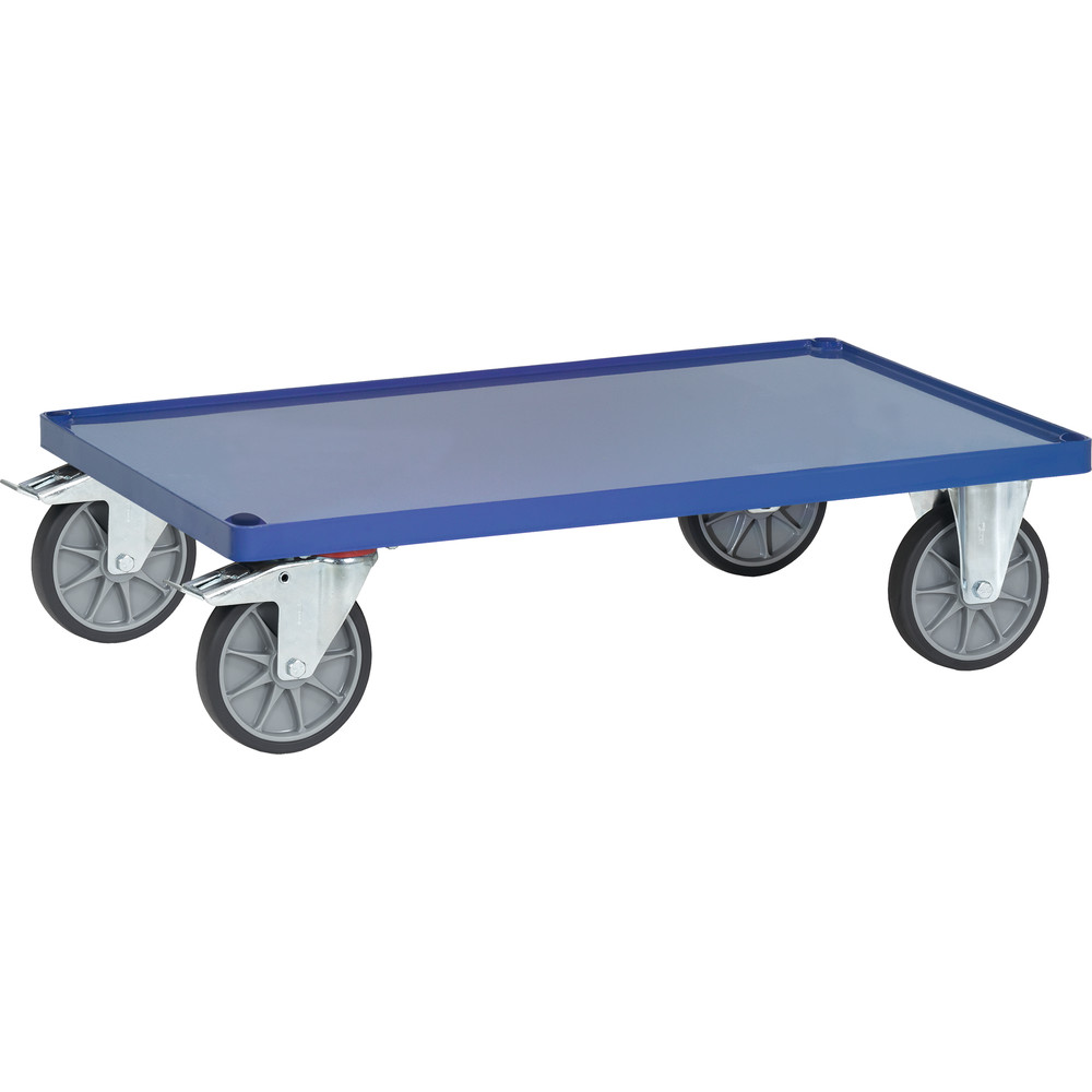 fetra® Carrello piattaforma con vaschette di acciaio E2402WFR per carrello da tavolo pesante
