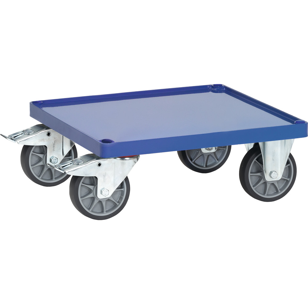 fetra® Carrello piattaforma con vaschette di acciaio E2496WFR per carrello da tavolo pesante