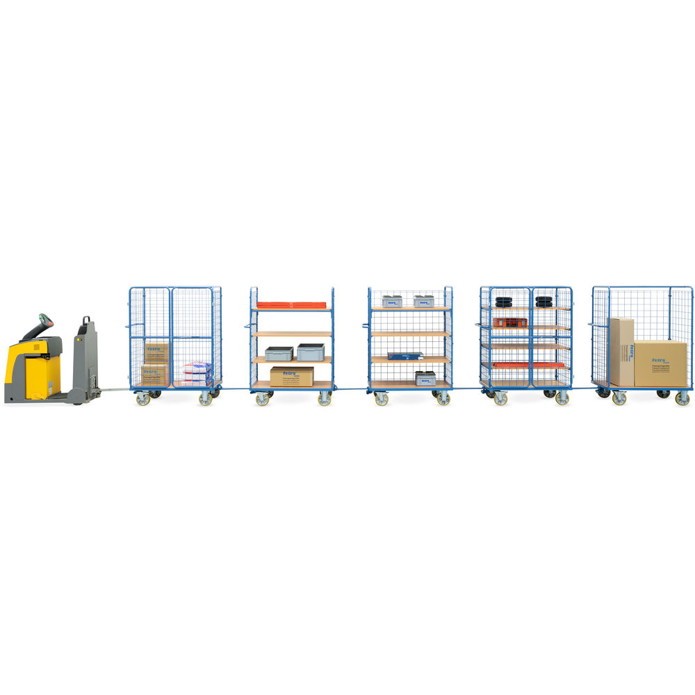 fetra® Carrello a ripiani con rete metallica 8413-1-RZ